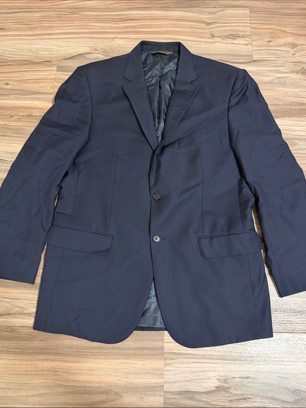 Pronto Uomo 42R Navy Blue 100% Wool Mens Suit Blazer Sport Coat Jacket